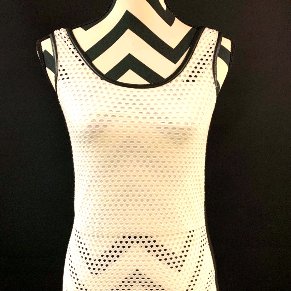 Bailey 44 mesh leather trim tank